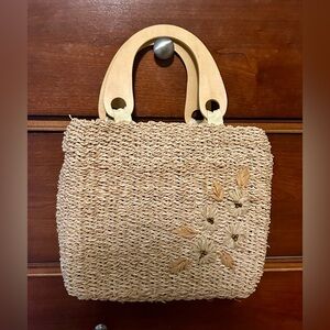 Faded Glory Woven Purse with flower design